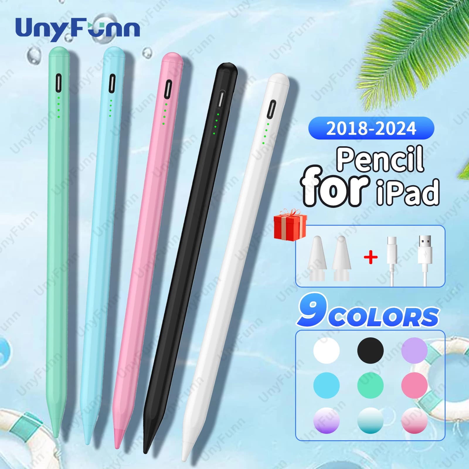 Penna stilo per iPad con rifiuto sul palmo (2018-2026) Alternativa per Apple Pencil Penna touch screen attiva per accessori iPad