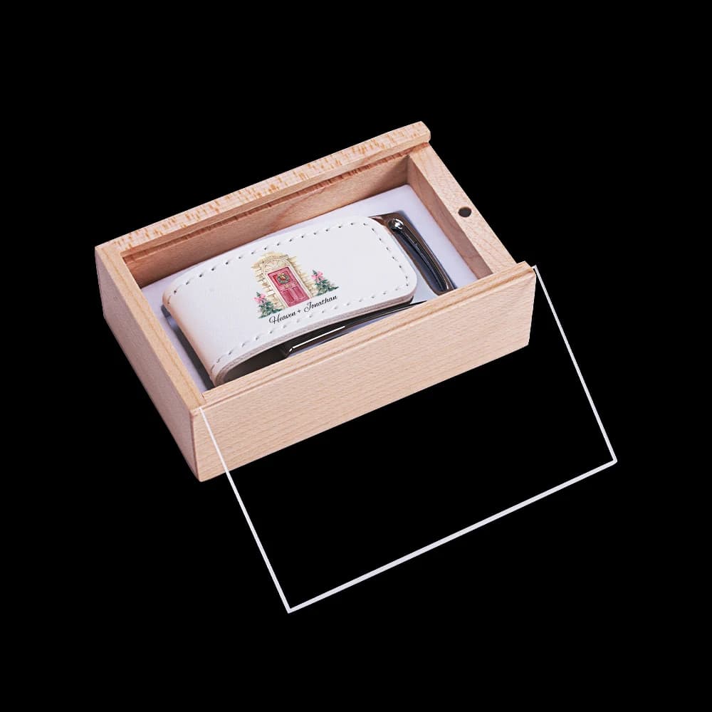 Chiavetta USB Personalizzabile Gratuita con Logo, Scatola in Legno, Penna USB, Dispositivo di Archiviazione, Pendrive 128GB 64GB Stampa a Colori 32GB 16GB 8GB