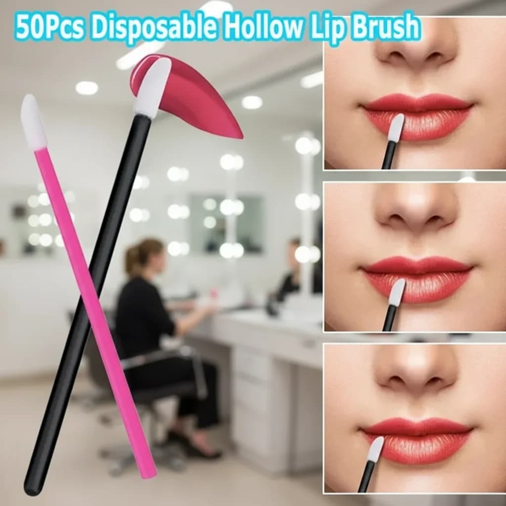 50 pcs disposable lip brushes soft applicator cables for lipstick mascara cleaning eyelashes tools for women makeup