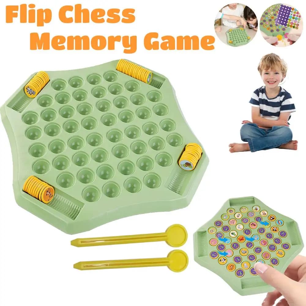 Flip Chess Allenamento della memoria per bambini Gioco di scacchi Gioco da tavolo interattivo per famiglie Gioco di puzzle Pensiero logico Giocattolo educativo cognitivo