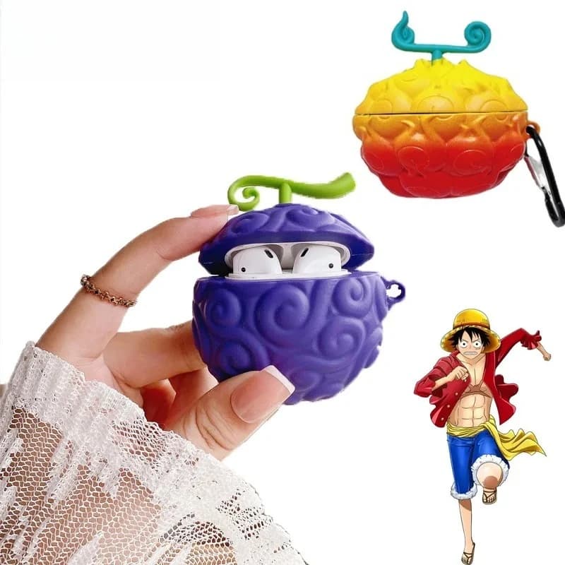 Nuova custodia in silicone One Piece Luffy Devil Fruit per auricolari Bluetooth AirPod 1 2 3 Pro, accessorio anti-caduta, idea regalo