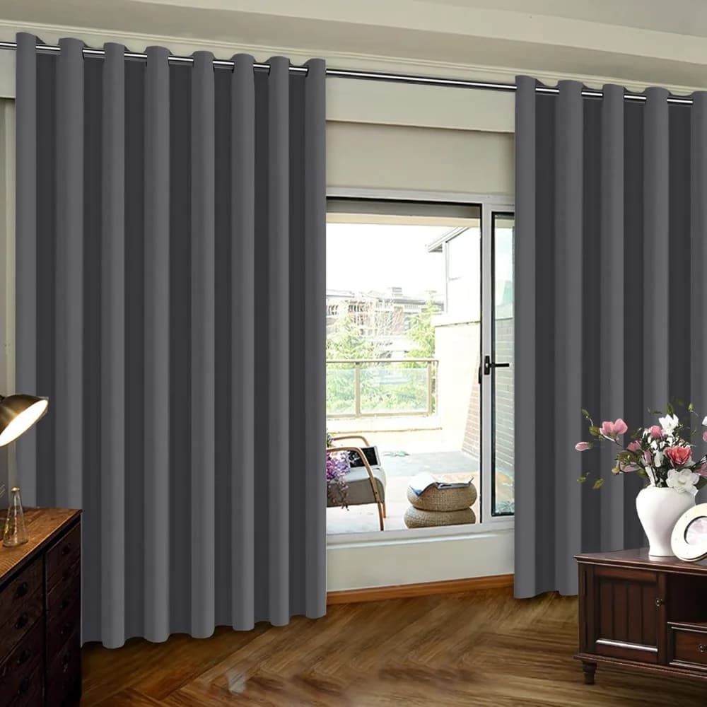 1 Panel PrinceDeco Thermal Insulated Blackout Curtain - Heavyweight Wide Sliding Door Panel, with 16 Grommets, Design, Blocking for Patio, Living Room, Bedroom (Multi-Color Options, /