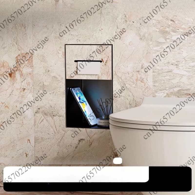 Cestino per Rifiuti Integrato nel Bagno, Porta Scopino Nascosto, Porta Fazzoletti Nascosto nel Bagno