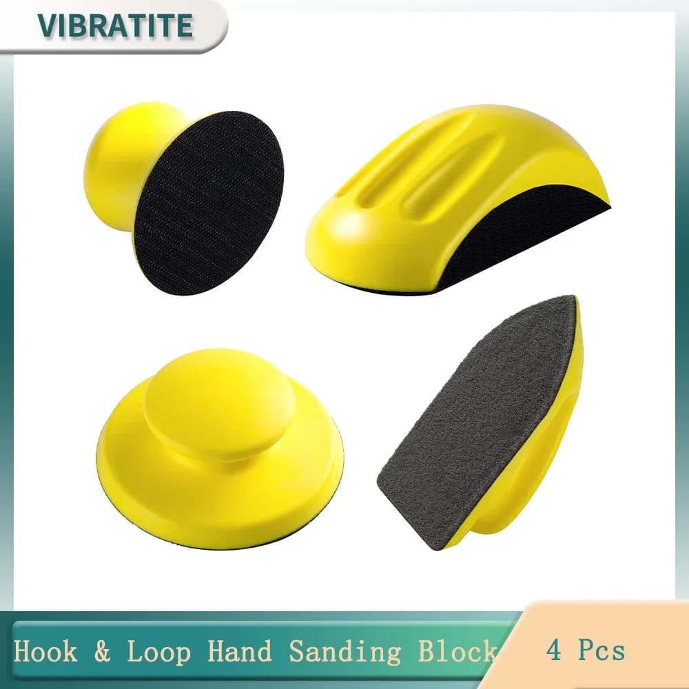 Blocco di levigatura manuale con gancio e anello da 4 pezzi incluso Blocco di levigatura rotondo e mouse per il restauro di mobili in legno Arti domestiche
