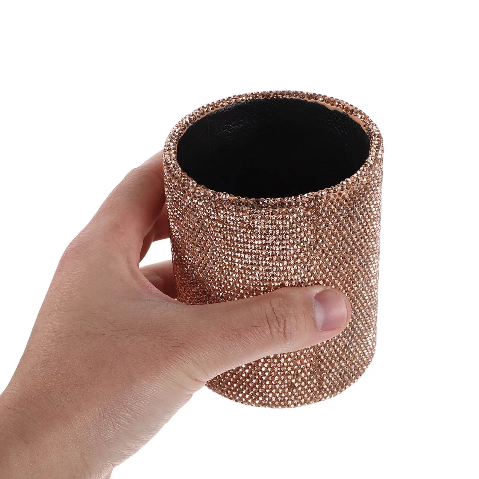 Contenitore porta pennelli trucco con finitura glitterata, organizer da tavolo per trucco, penne, matite, eyeliner e pennelli per labbra