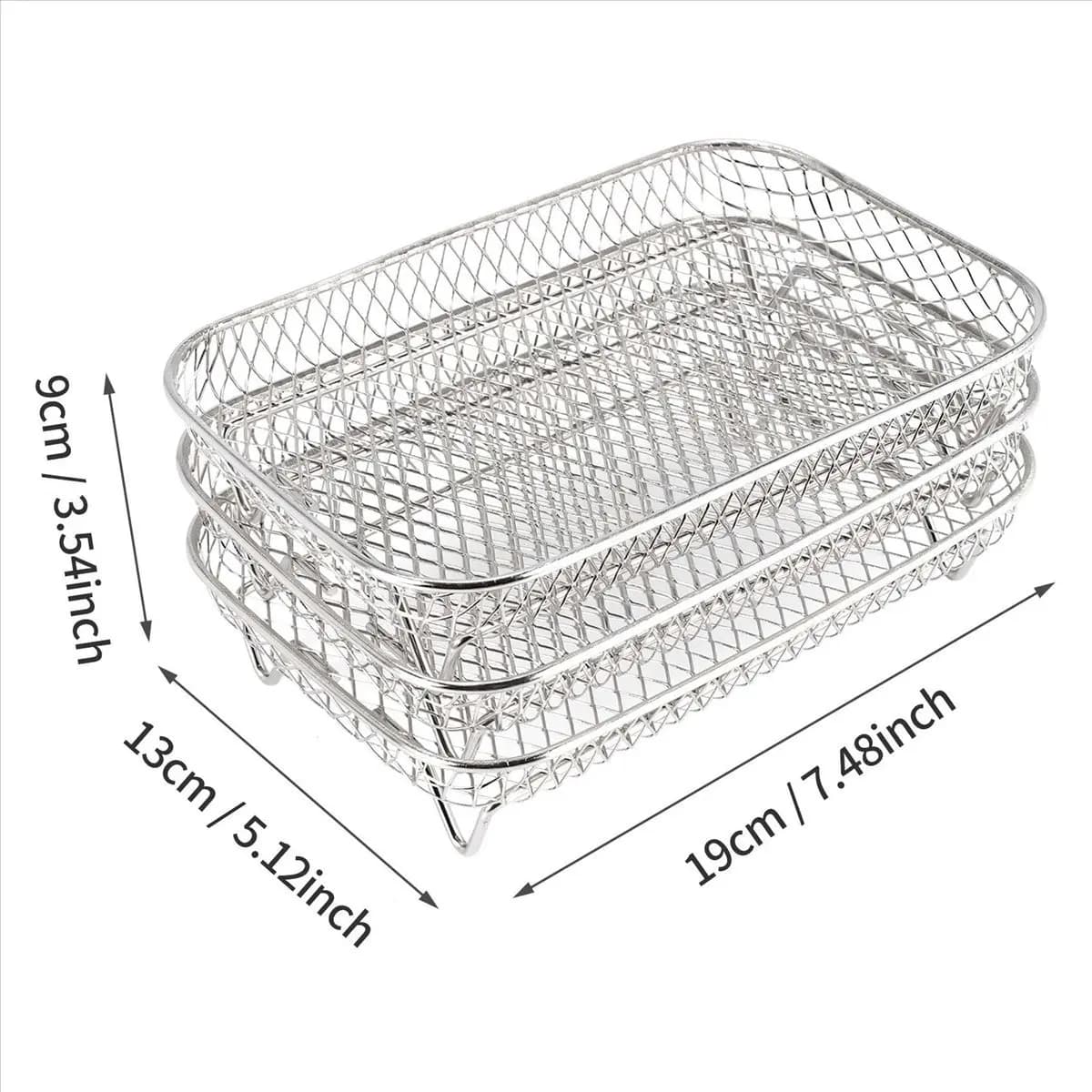 [AT52] Ninja Dual Air Frying Machine Grid, 3 Layer Food Dehydrator Grid Air Frying Accessories for Grid Toast