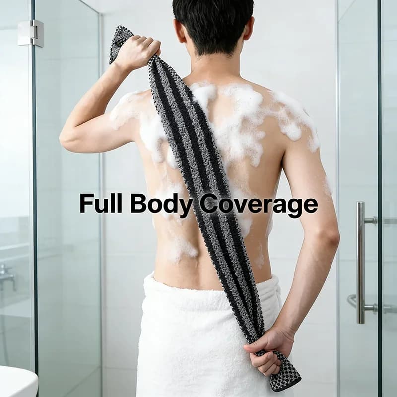 Exfoliating Sponge for Men with Silver Ions, Multifunction towel for Shower, Ultra-Lungo