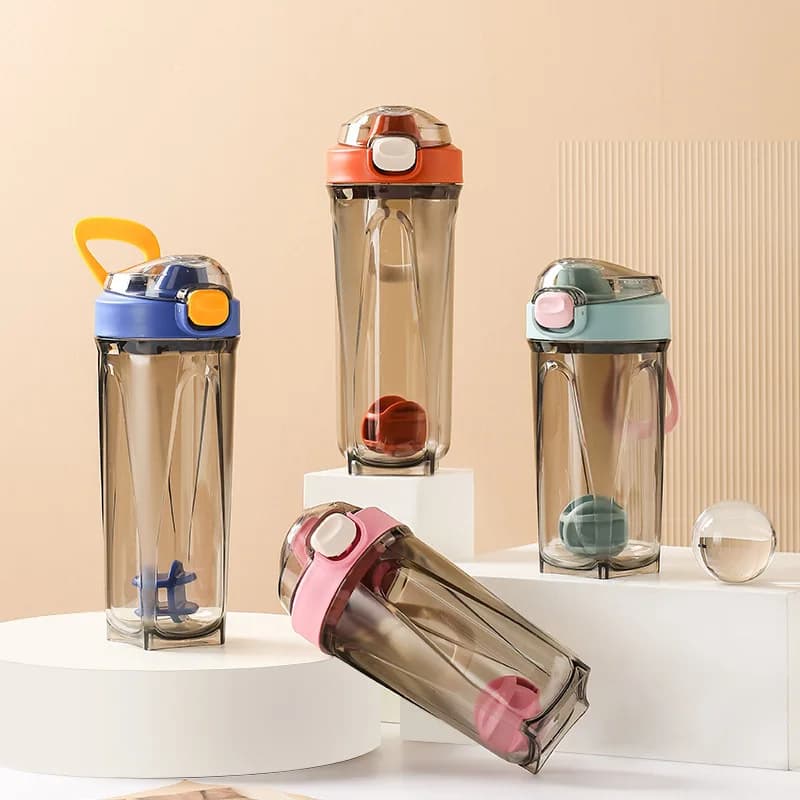 Portable Protein Powder Agitator Fashion Gym Outdoor Sports Drink Plastic Bottle Water Cup Accompanying Portable Hand Mug