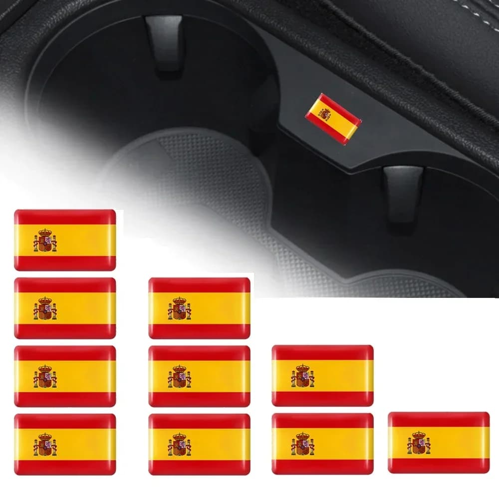 10 pz epossidica spagna bandiere adesivo per Fiat spider 500 ABARTH Bravo DUCATO JUNTO MOBI PANDA Seicento Siena Badge