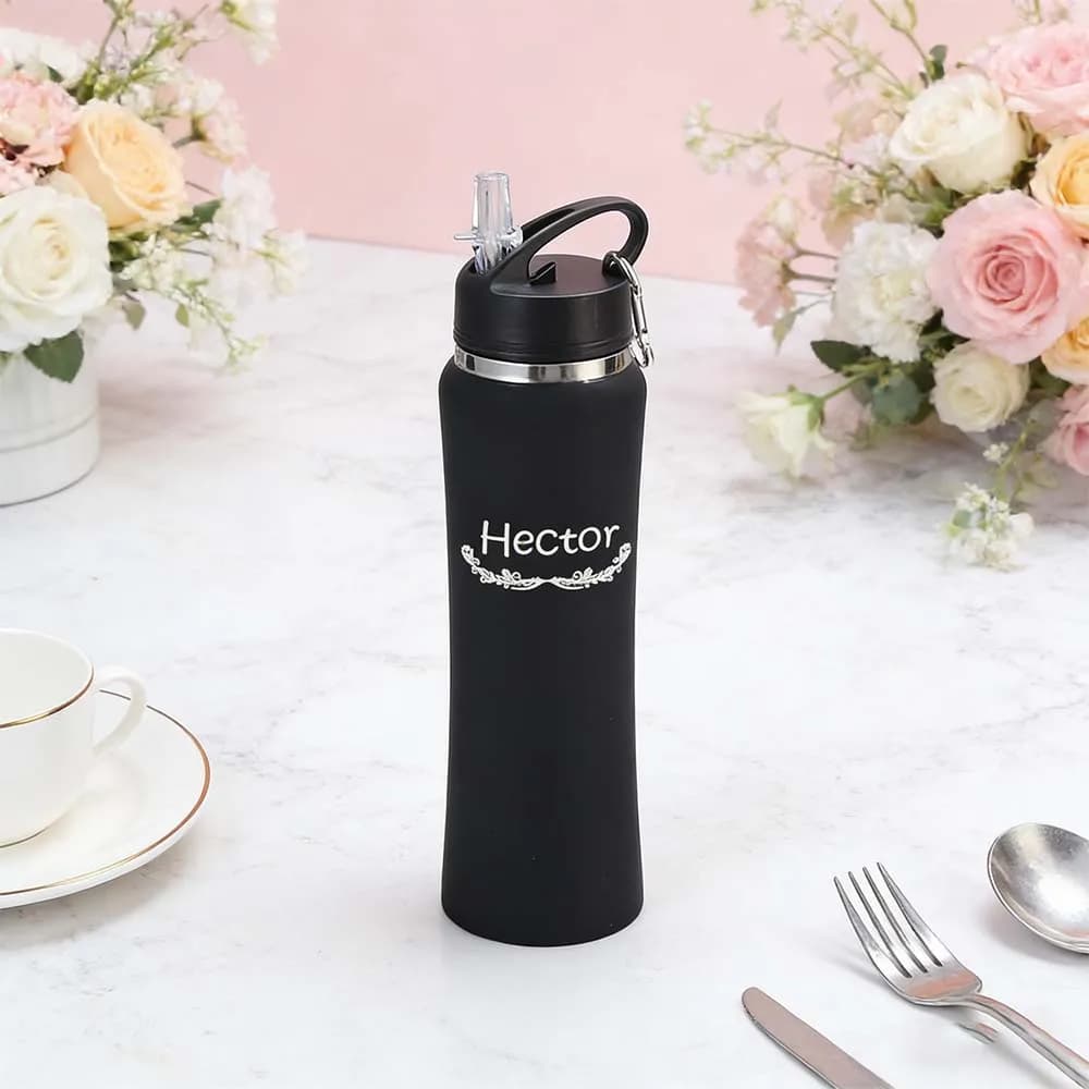 Bottiglia d'Acqua Personalizzata in Acciaio Inox con Incisione Laser, Finitura Liscia, 1 Pezzo
