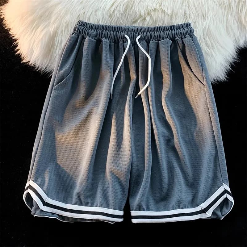 Summer 2026 Men's Casual Loose Ice Silk Shorts Quick Dry Beach Pants Middle Waist Umbrella Soldier Pants with Pocket Sportswear