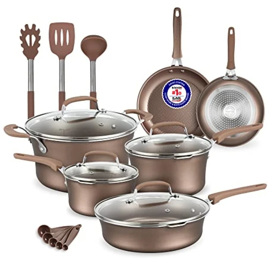 Set di pentole e padelle da 14 pezzi, utensili da cucina professionali antiaderenti per la casa, pentole con coperchi, padelle, padelle adatte per gas elettrico