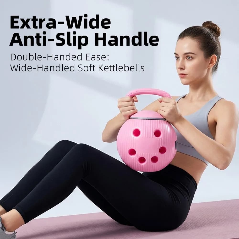 Home Workout Soft Water injection Kettlebell 8.3KG Non‑Slip Wide Handle Full‑Body Strength Training Weight Equipment for Gym