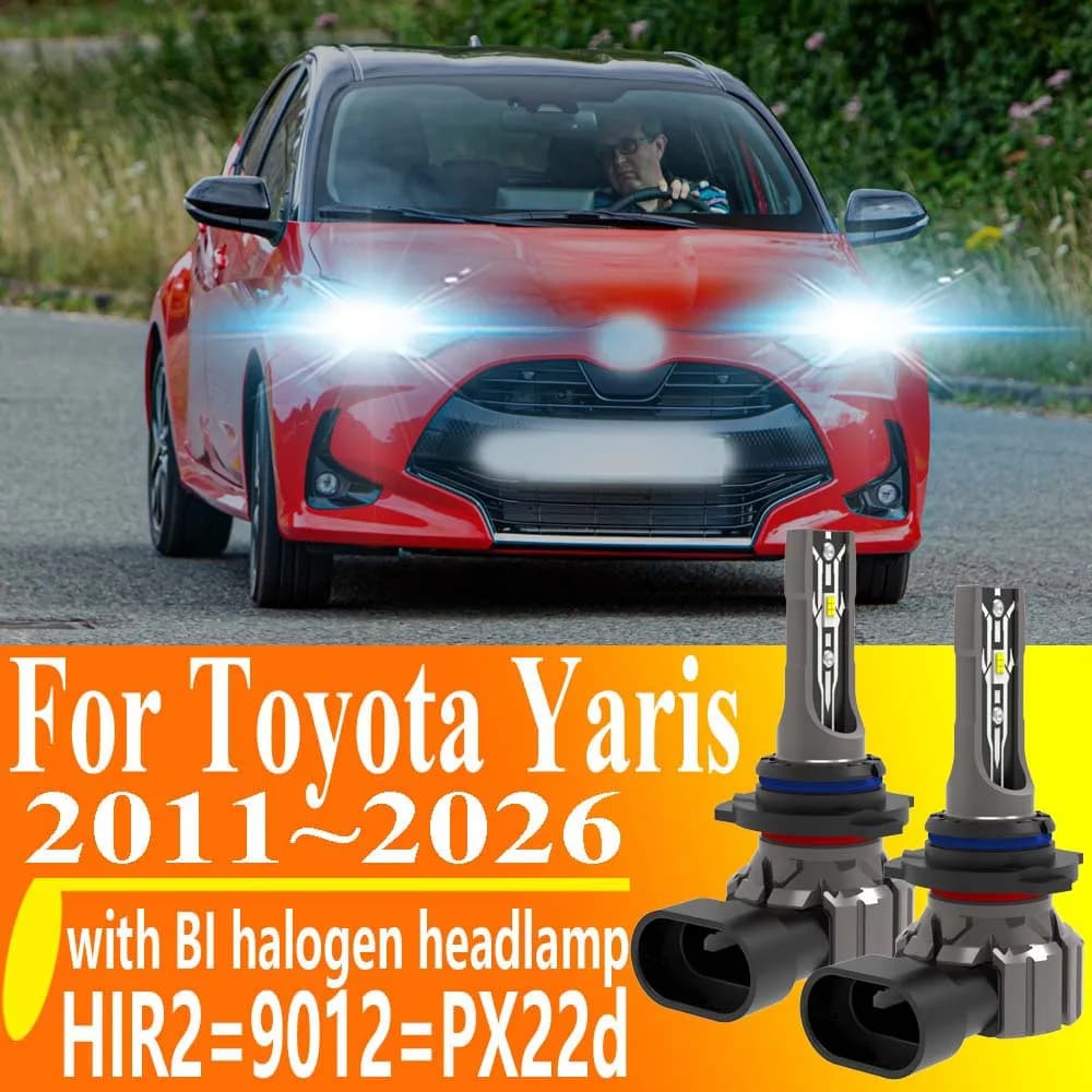 2 Pezzi HIR2 9012 PX22d Faro LED Canbus Senza Errori, Lampadina Auto ad Alta Potenza, Luce a Diodi 12V 55W per Toyota Yaris Cross 2011~2026