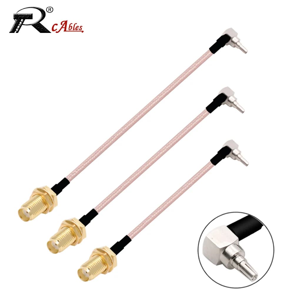 1 pezzo SMA maschio femmina a CRC9/TS9 maschio90 ° Interruttore RF Coassiale RG316 Cavo Modem 3G Router WIFI Antenna Cavo di prolunga Ponticello Pigtal