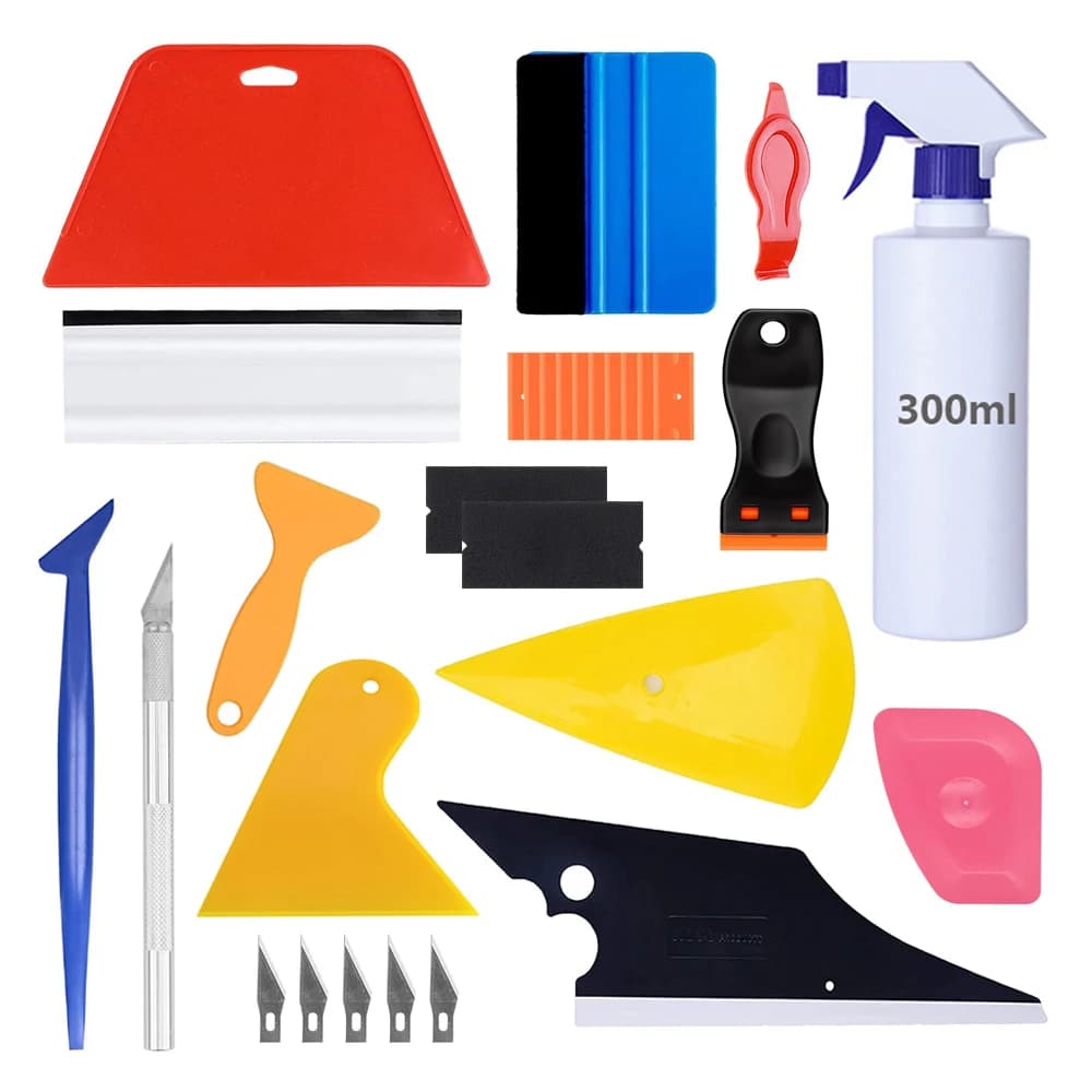 Professional Car Vinyl Wrap Tool Kit Window Tinting Wallpaper Felt Squeegee Cutter for PPF Carbon Fiber Film Sticker Application