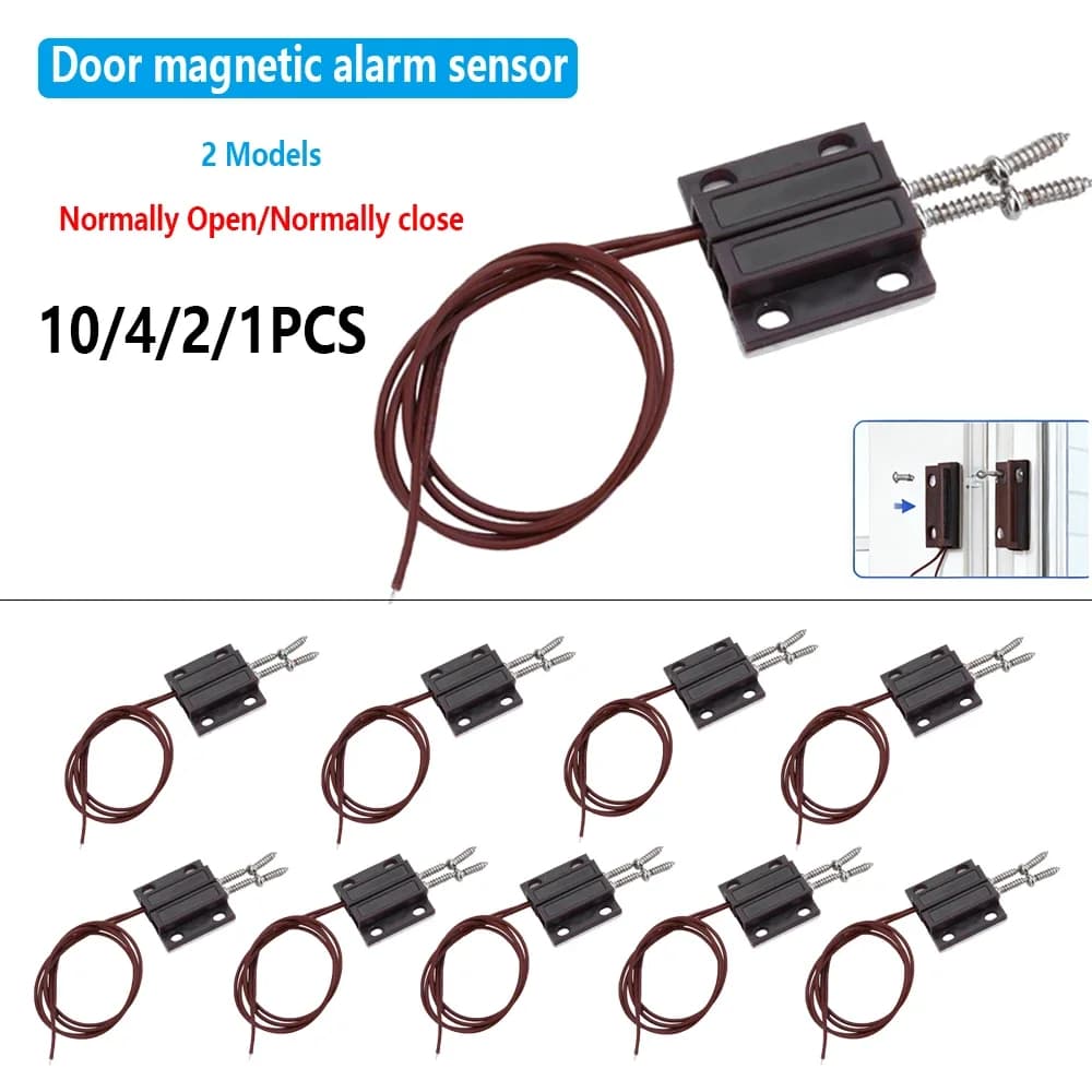 1-10PCS MC-38 Sensore per porte e finestre cablato Interruttore magnetico Rilevatore di sistema di allarme domestico Interruttore Reed