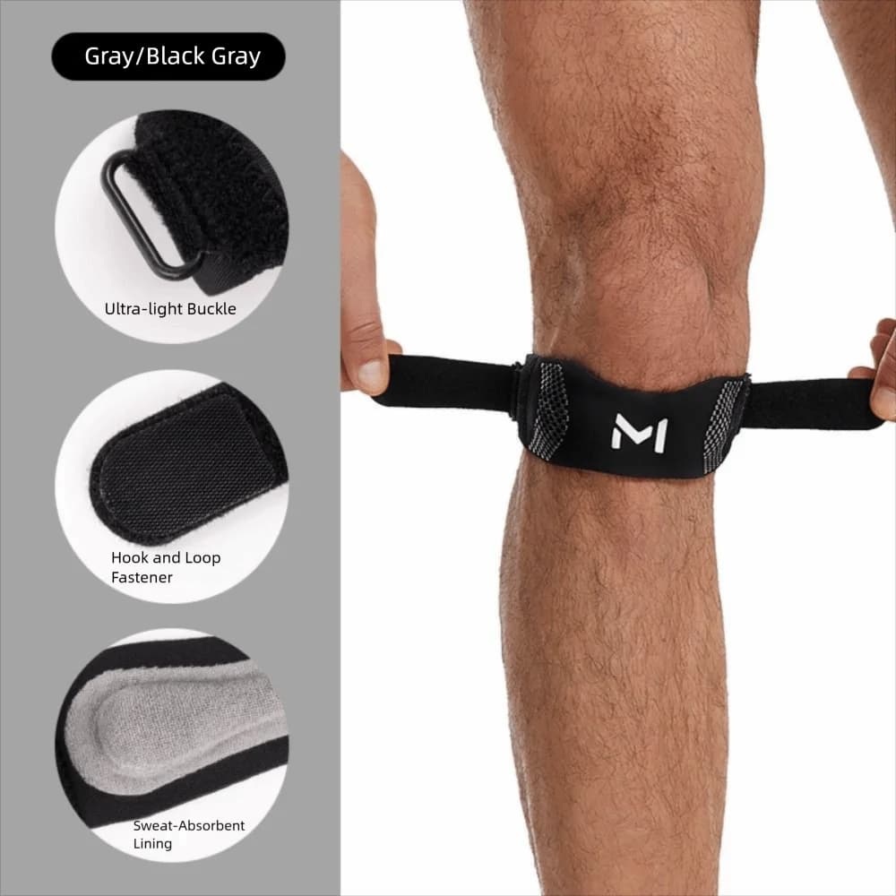 Ginocchiera a Pressione con Fascia per Rotula, Supporto Regolabile Ammortizzante per Ginocchio, Fascia Traspirante per Rotula