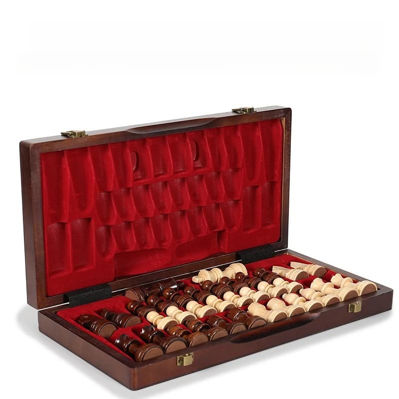 Set di scacchi magnetici da 15 pollici Gioco da tavolo pieghevole in legno Giochi da tavolo di grandi dimensioni per bambini Divertenti giochi da tavolo per famiglie Regali carini