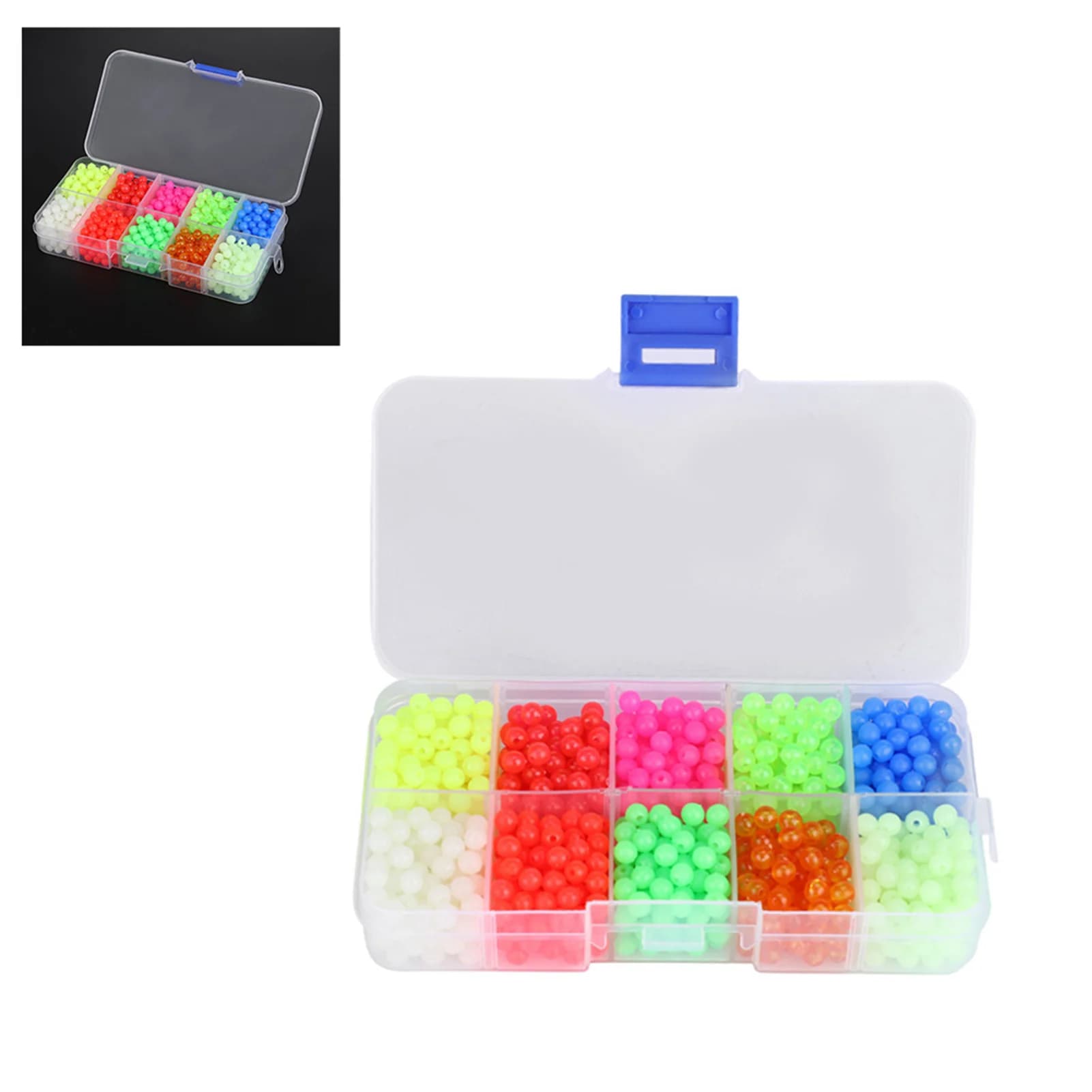 Perline Rotonde in Plastica per Attrezzatura da Pesca, Accessori per Esche e Strumenti da Pesca all'Aperto, Perline Luminose per la Pesca