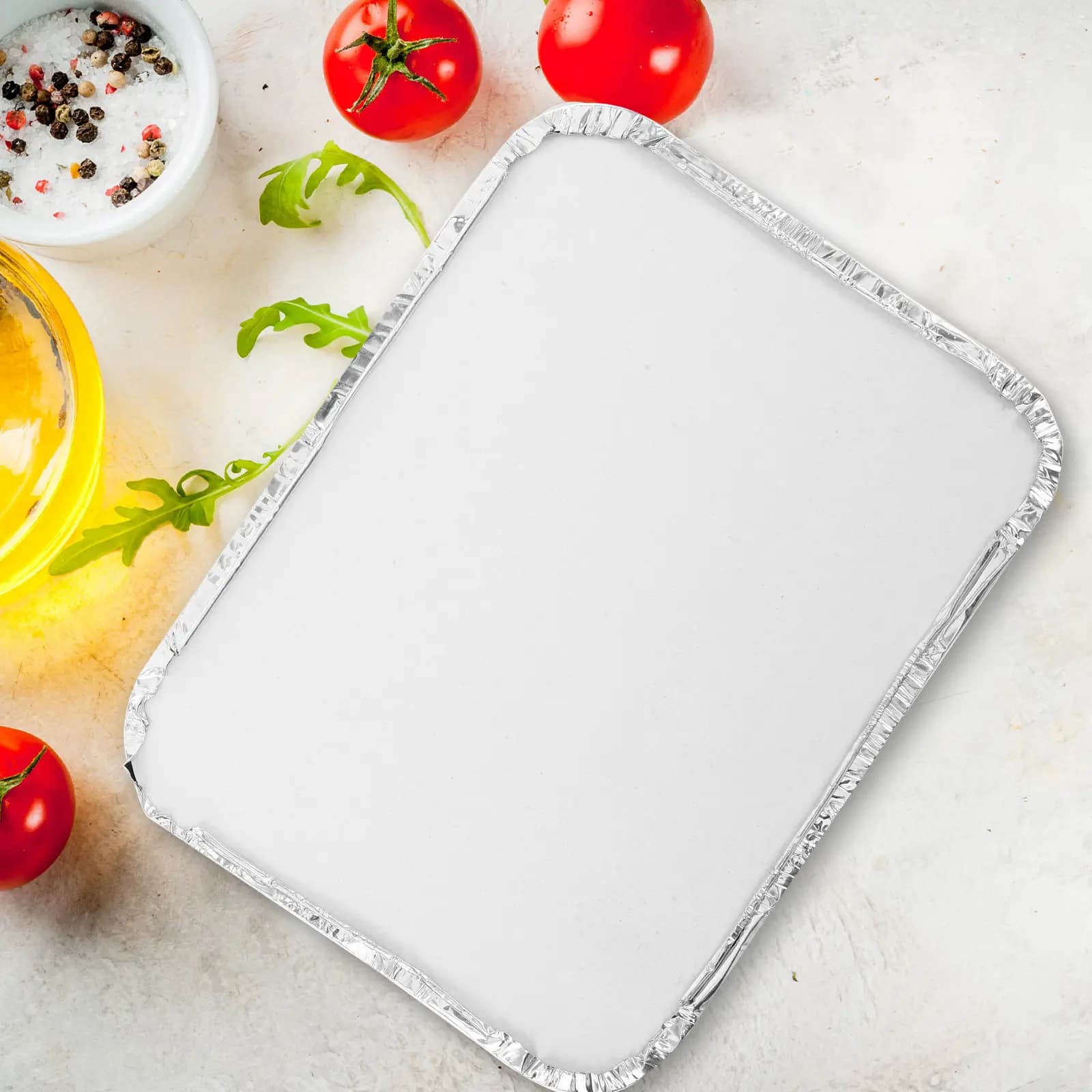 20 Contenitori in Alluminio per Alimenti con 3 Scomparti 23x18x3cm, Vassoi Rettangolari con Coperchio per Catering, Asporto e Preparazione Pasti