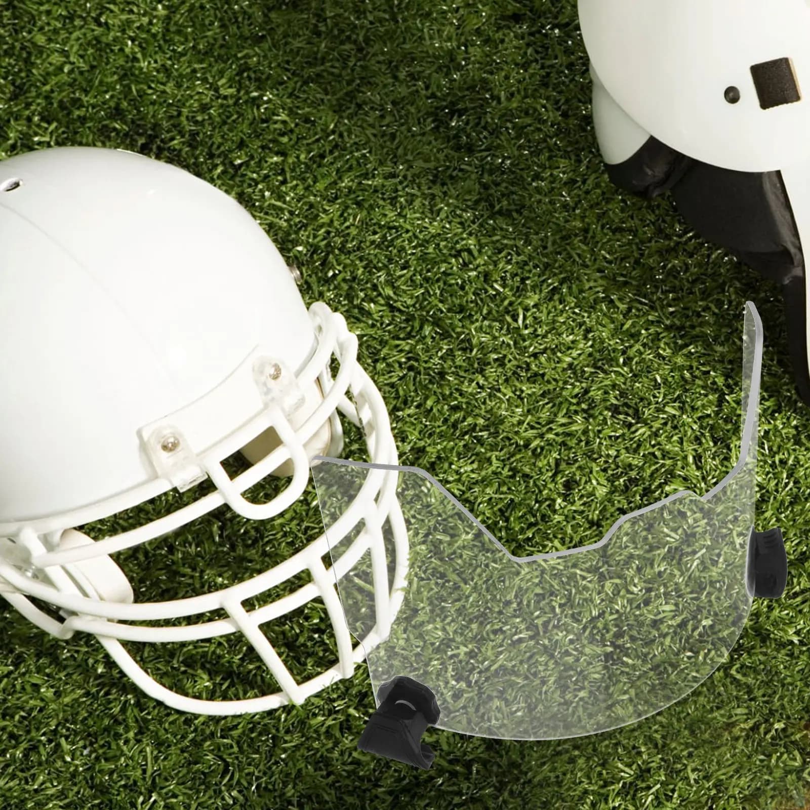 Visiera da calcio trasparente con protezione UV, protezione per il viso, lente in plastica di ricambio, accessori sportivi antigraffio