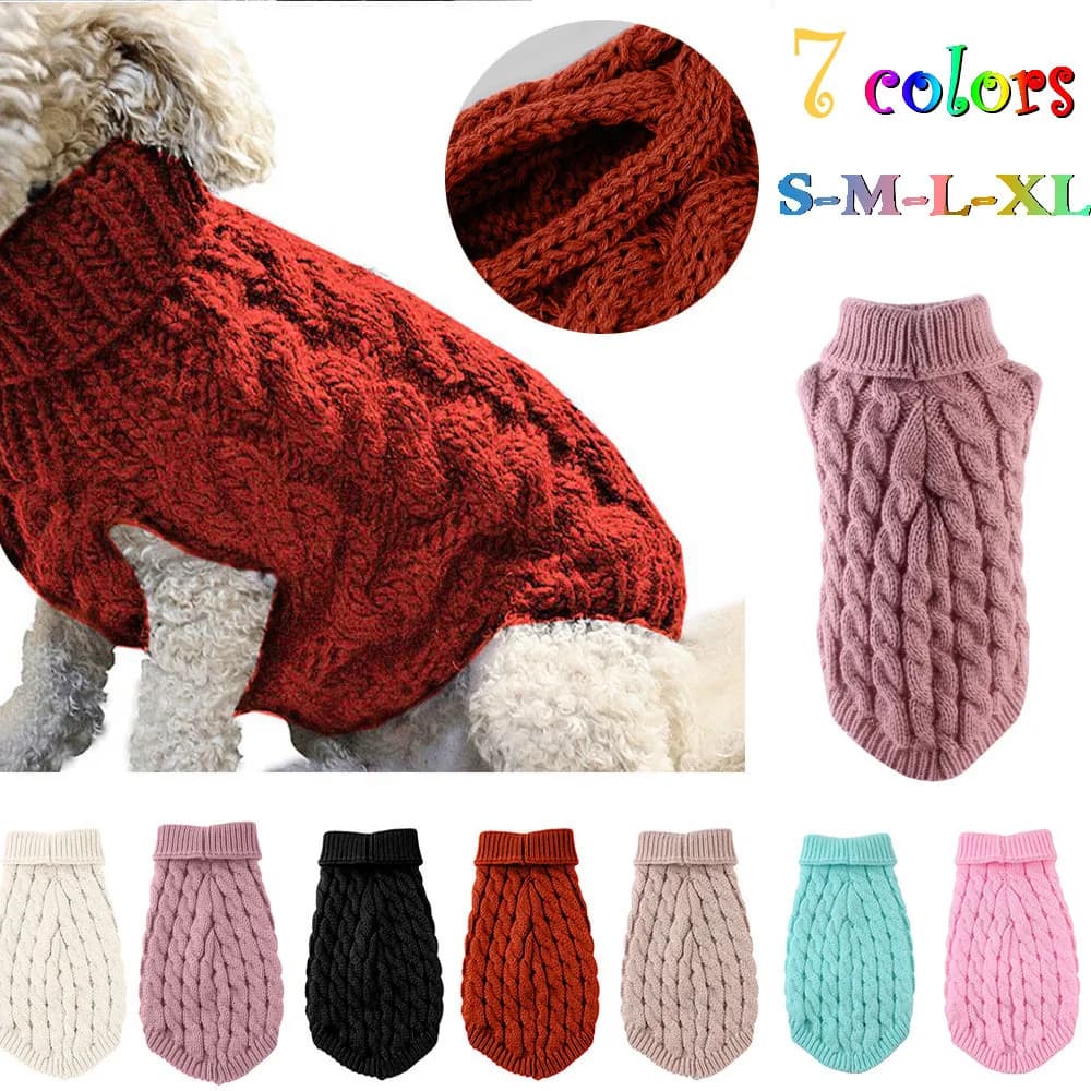 Nuovi vestiti per cani piccoli animali da compagnia Maglione alla moda Autunno inverno in tinta unita colpi di pasta fritta per maglieria abbigliamento caldo comfort