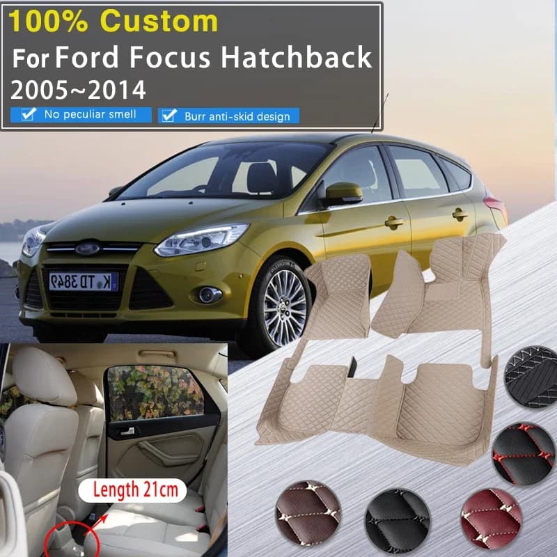 Tappetino per bagagliaio per auto completo RHD per Ford Focus Hatchback C307 2005 ~ 2014 Tappetino per carico anti-sporco Tappetino per auto Interni dedicati Ca