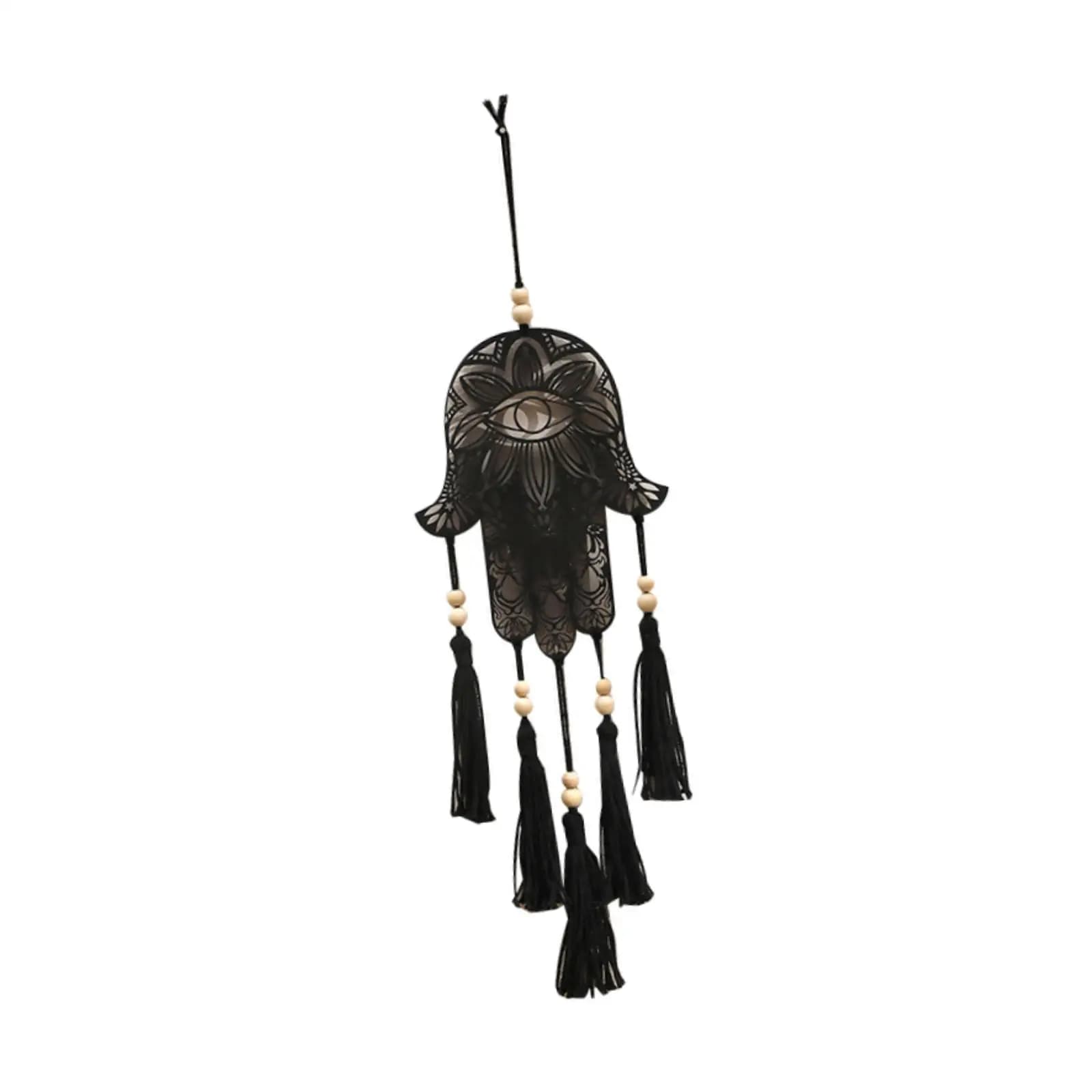 Evil Eye Macrame Wall Hanging Tapestry Wood Bead Tassel Pendant Woven Tapestry Boho Wall Decor for Living Room Party Home Decor