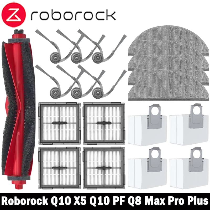 Roborock Q10 X5 / Q10 PF / Q10P / Q8+ / Q8 Max Pro Plus Parti di ricambio Accessori Spazzola laterale principale Filtro Hepa Sacchetto per la polvere del mop