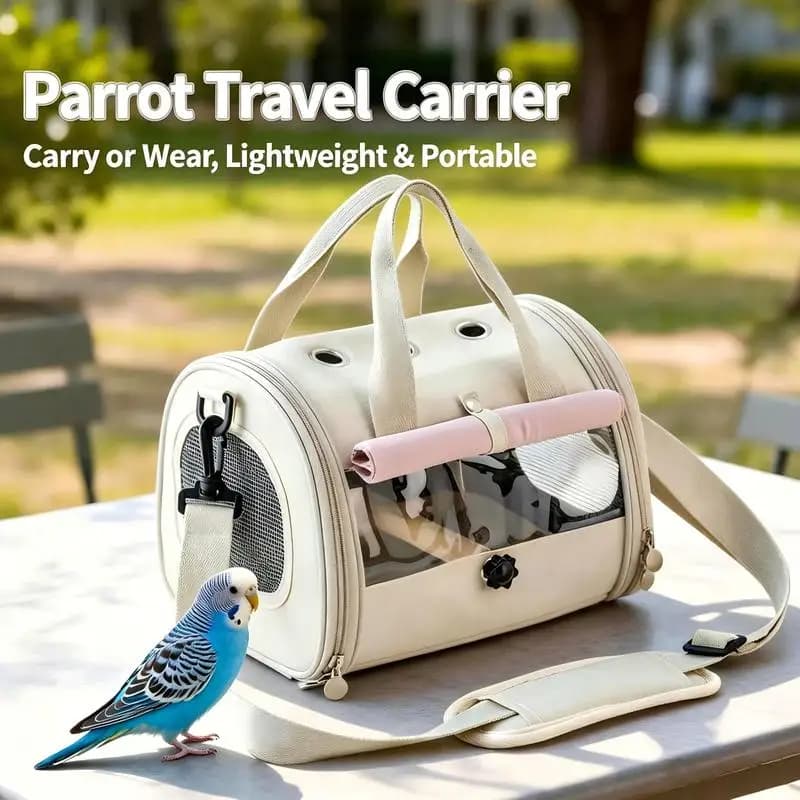 Transparent Bird Travel Carrier Bag Portable Parrot Outgoing Handbag Small Pet Carrier for Parrot Pigeon Bunny Chinchilla