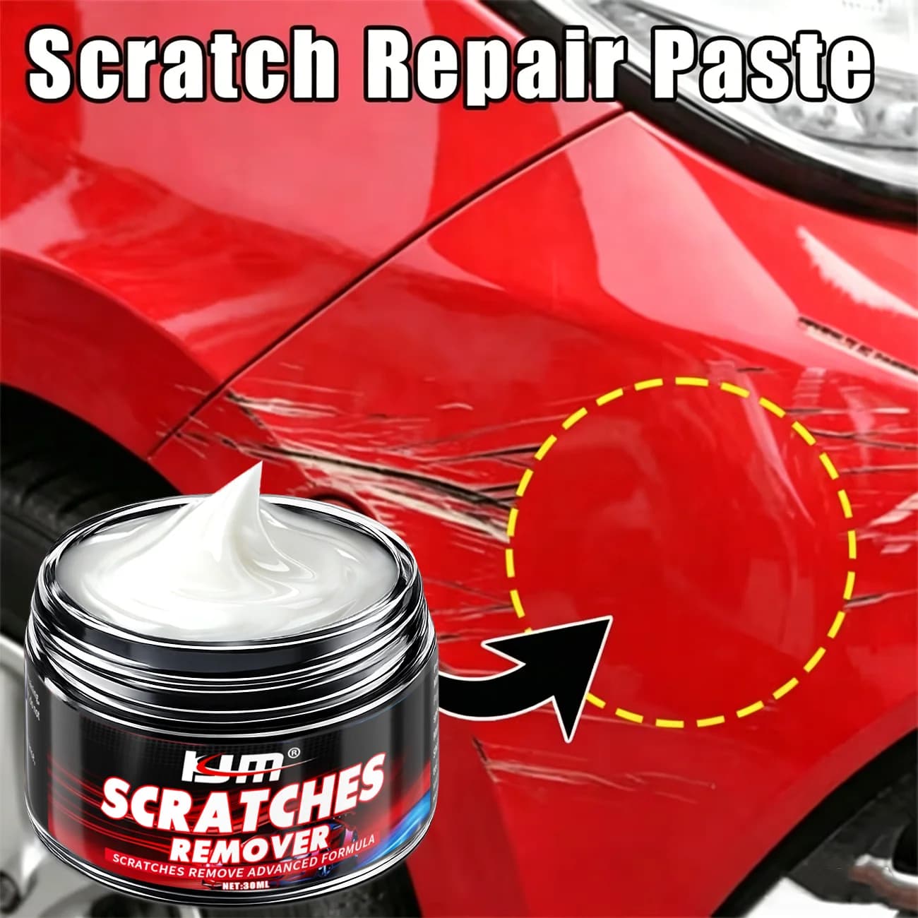 KJM 30ml Multi-Color Car Scratch Repair Paste Universal Paint Scratch Remover Polishing Wax for Vehicle Body Care