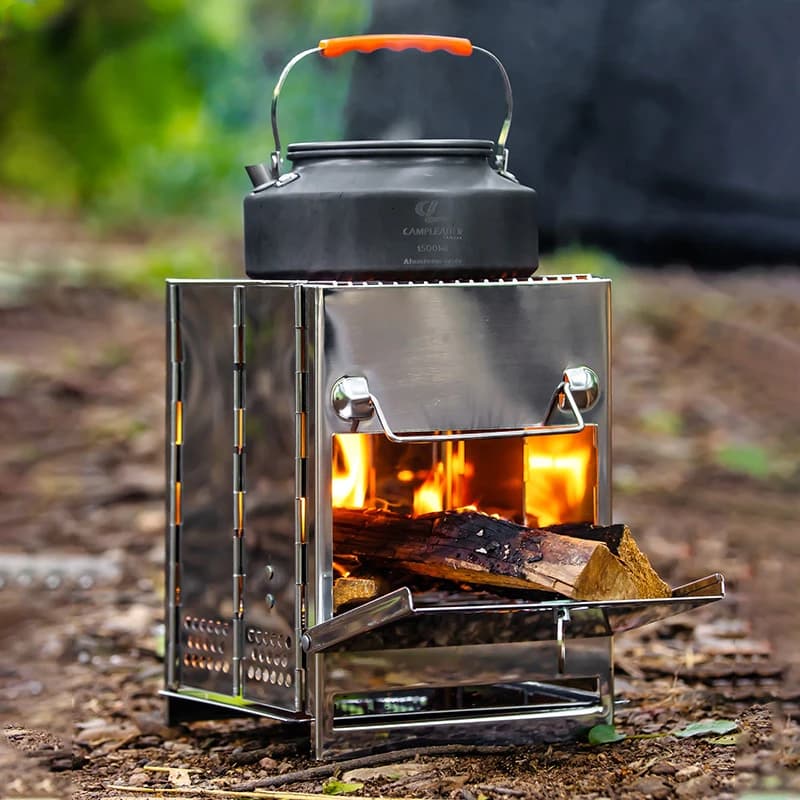 Stufa per barbecue da esterno in acciaio inossidabile Tavolo da fuoco pieghevole Stufa per barbecue Stufa a legna da ardere Stufa da campeggio Stufa per barbecue a carbone Griglia