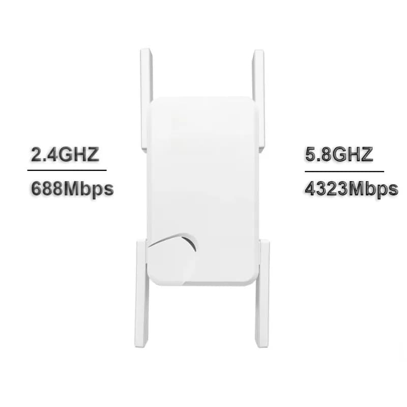 Ripetitore WiFi BE5100 802.11BE Dual Band, Amplificatore di Segnale Wi-Fi 5100Mbps, Ripetitore WiFi 7 con 4 Antenne Esterne
