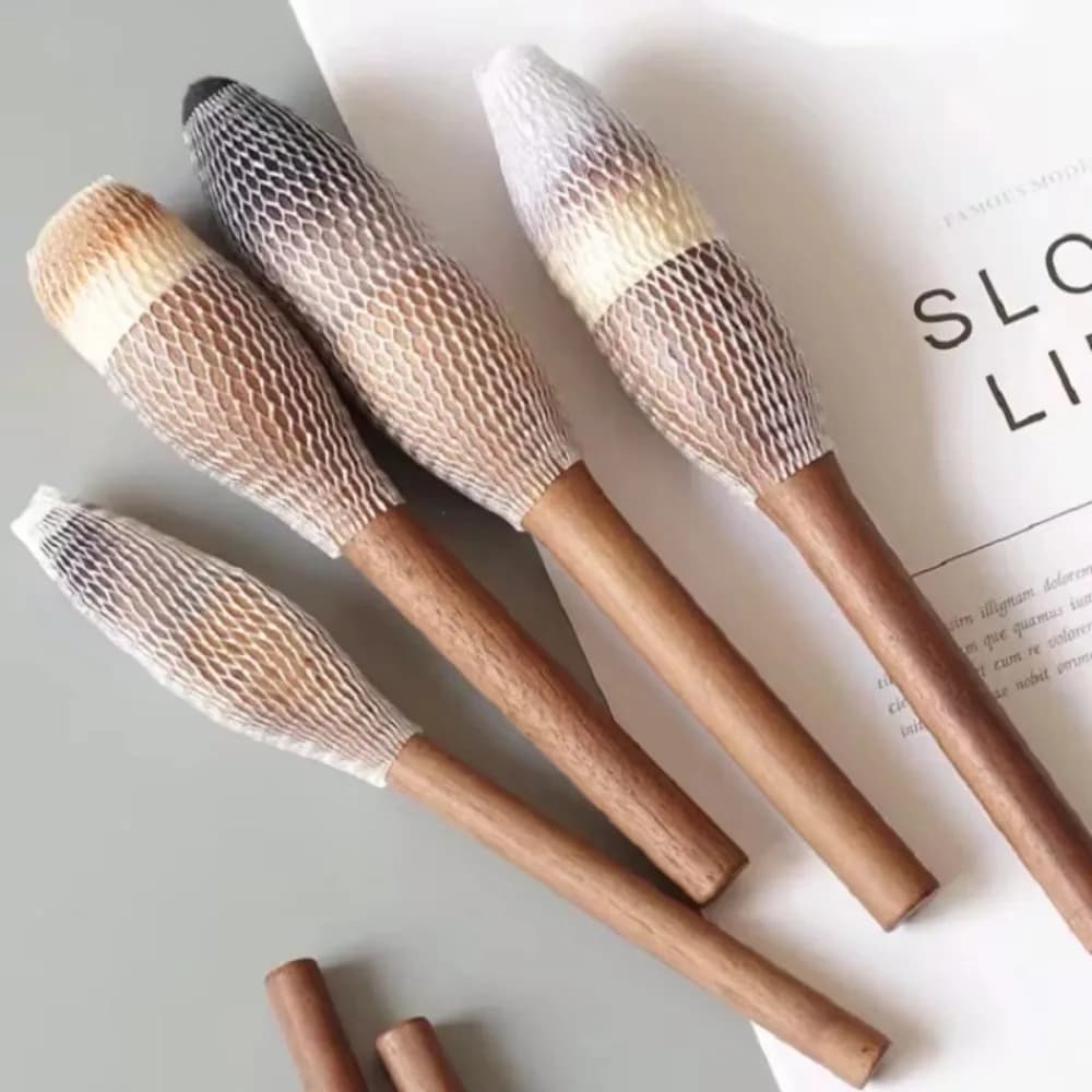 Gift Handle Makeup Brush Retro Make Up Tool Blush Brush Super Soft High Quality Walnut Loose Brush