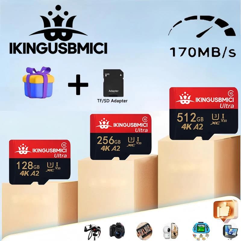 Original Reliable Durable Class Memory Camera Memory Card Quality High Sd Fast Drone Mini Speed 32-64-128-256-512gb 10 Uhs-i U3