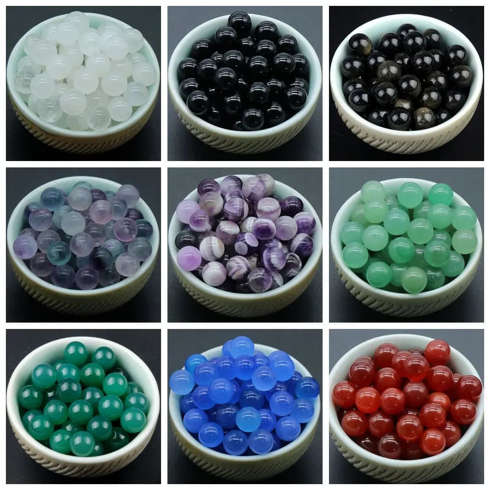 Lotti all'ingrosso 8mm Mini pietra naturale sfere di cristallo perline quarzo Reiki guarigione globo chakra sfera perline gemma campione decorazioni per la casa