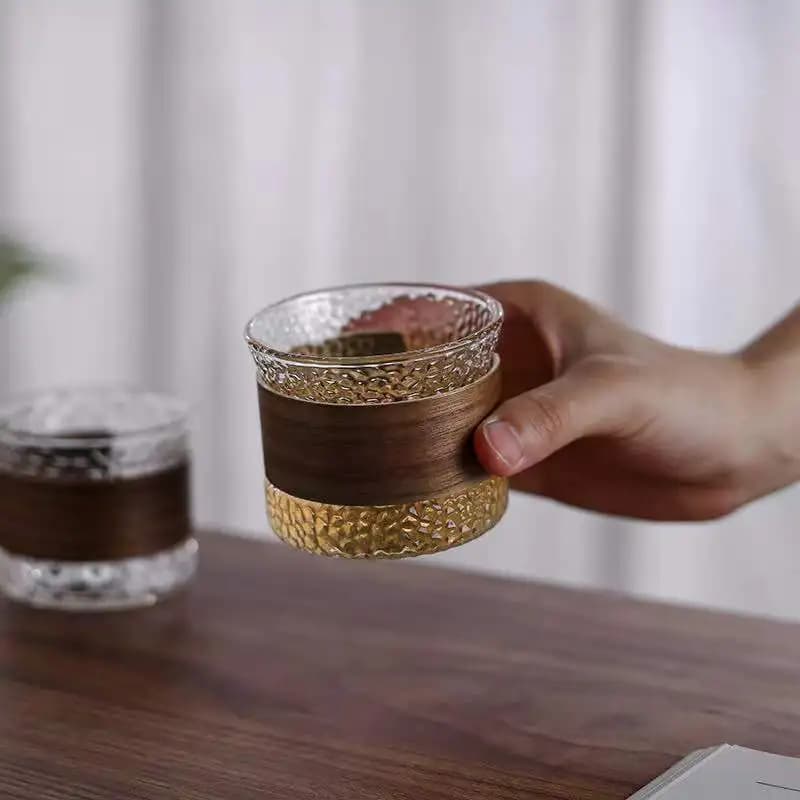 Tazza da tè da 130ml tazza da caffè in stile giapponese di grande capacità tazza da tè in vetro trasparente