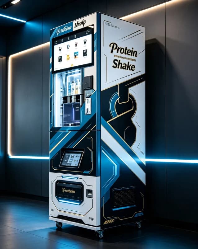 Protein Shake Vending Machine Multi Powder Vending Machine 21.5" Smart Touchscreen for Coffee Tea and Protein Mixed Drinks