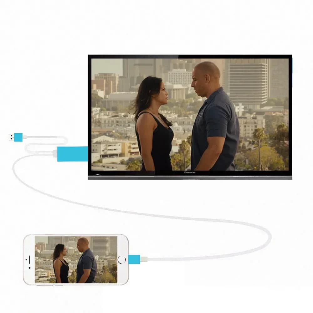 Cavo da 2M Plug and play per schermo del telefono a HDMI per iPhone 5/5S/5C/6/6S/6 Plus/7/7plus per iPad Video a HDMI TV HDTV
