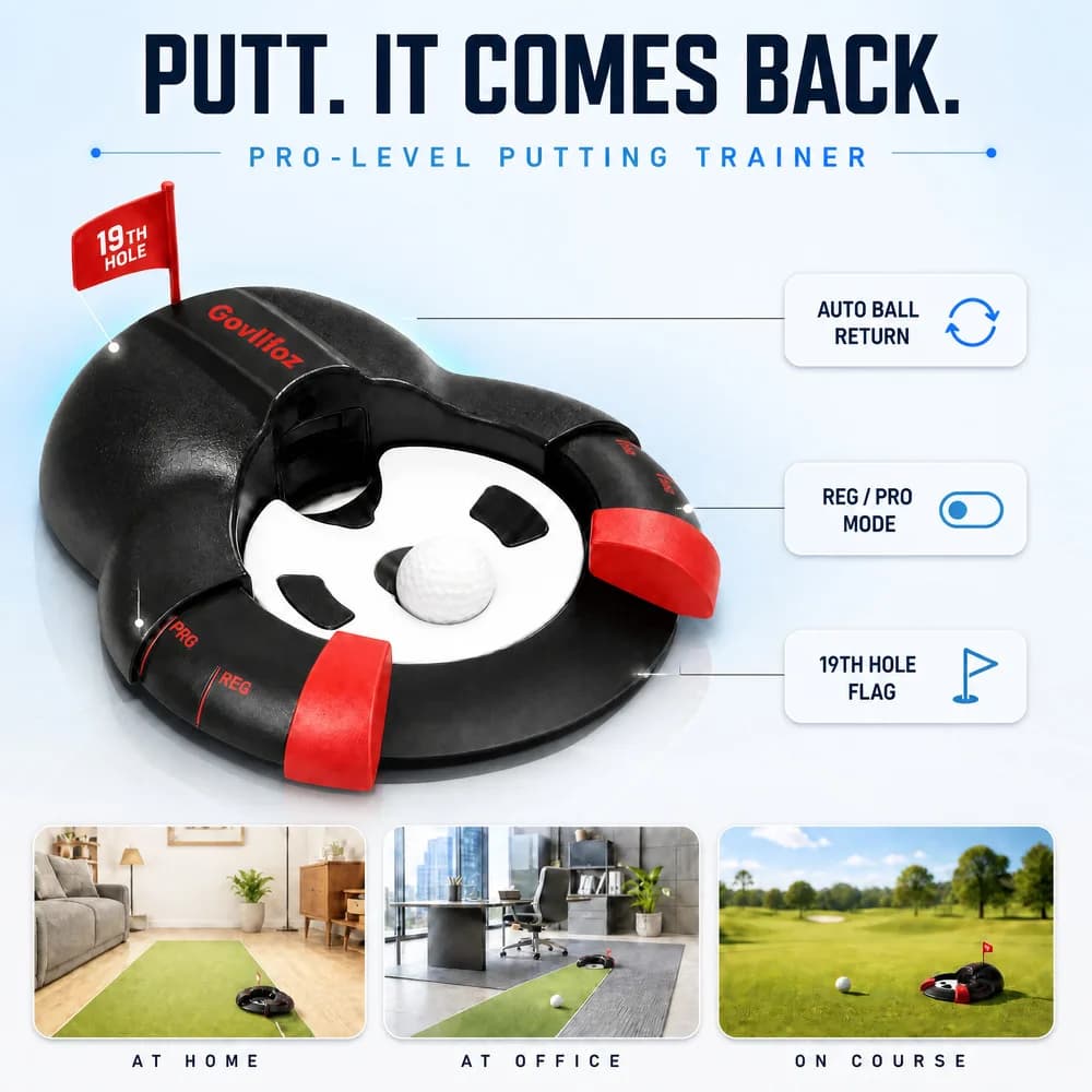 Golf Automatic Push Rod Ball Return Ball Trainer Indoor Office Outdoor Golf Hole Garden Portable Automatic Ball Return Practice
