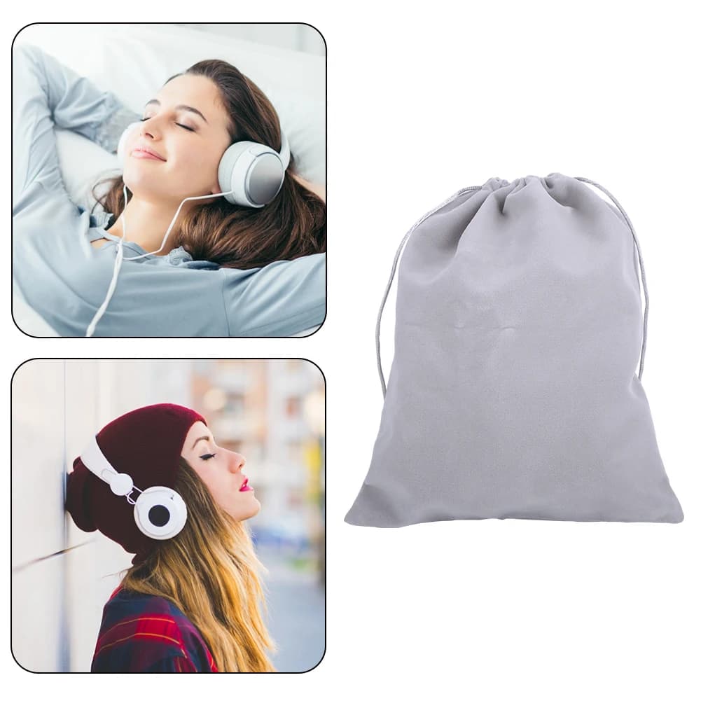 Custodia da viaggio in velluto per cuffie, borsa con coulisse per cuffie over-ear e cuffie da gaming