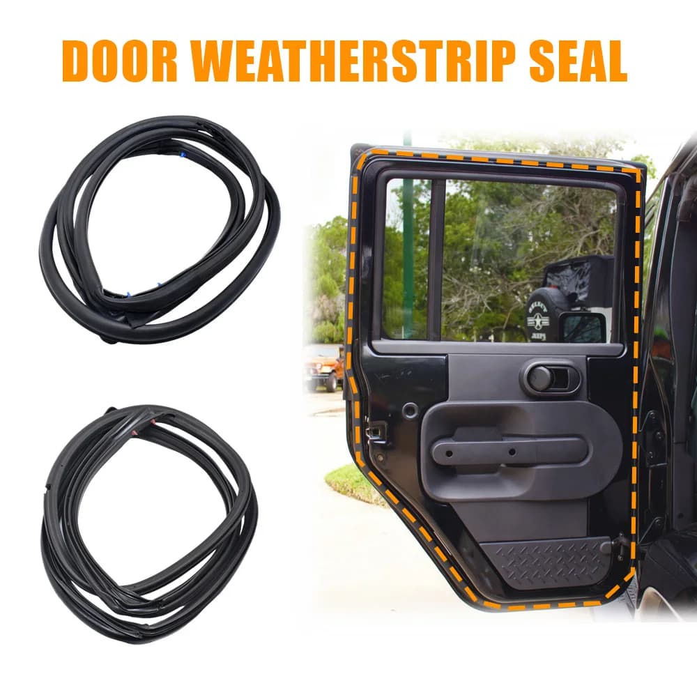 2 pezzi porta anteriore guarnizione guarnizione impermeabile antivento striscia di gomma 55395274AW per Jeep Wrangler JK 2007-2018 accessori auto