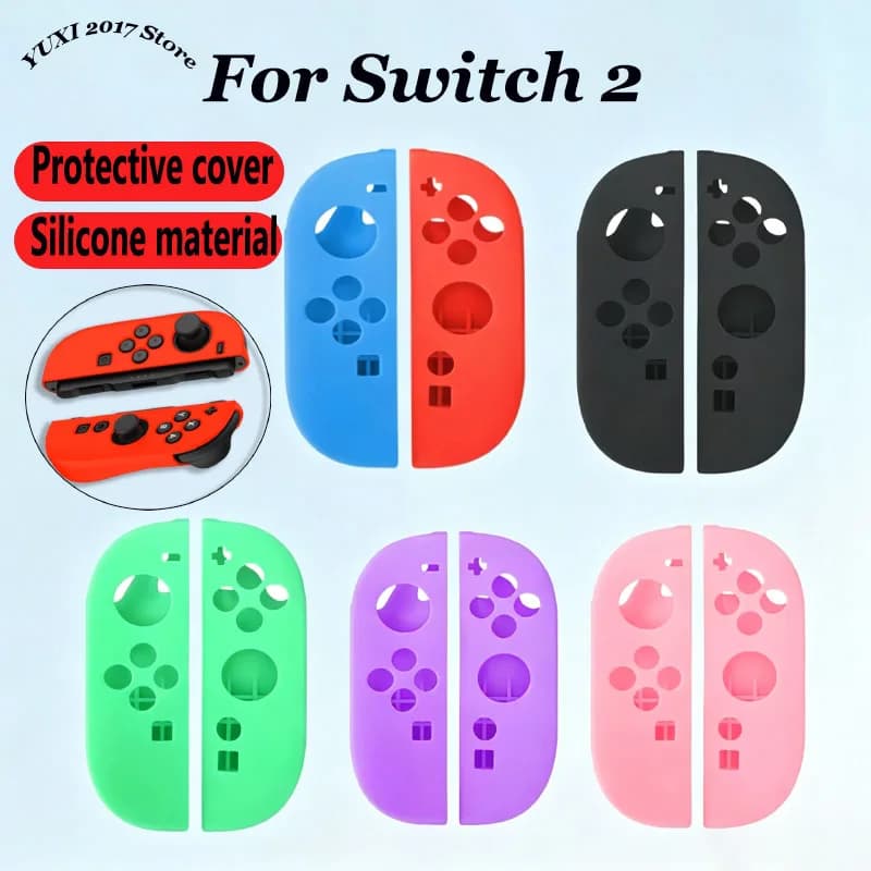 1Pair Silicone Soft Cover Hand Grip Shell Protective Case For Switch 2 NS2 Joy-Con Controller Anti-slip Hand Grip Skin Cover