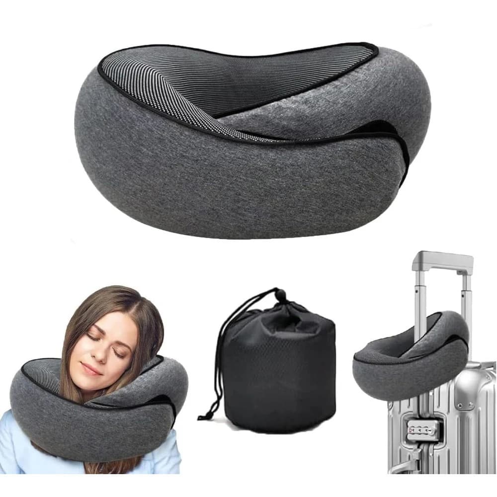 Neck Pillow for Traveling Memory Foam Travel Pillows for Airplanes Head & Neck Support Flight Headrest Sleep