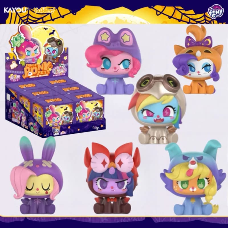 Original KAYOU My Little Pony Fancy Pony Pets Nightmare Dress Up Blind Box Mini Figure Backpack Pendant Decoration Doll Toy Gift