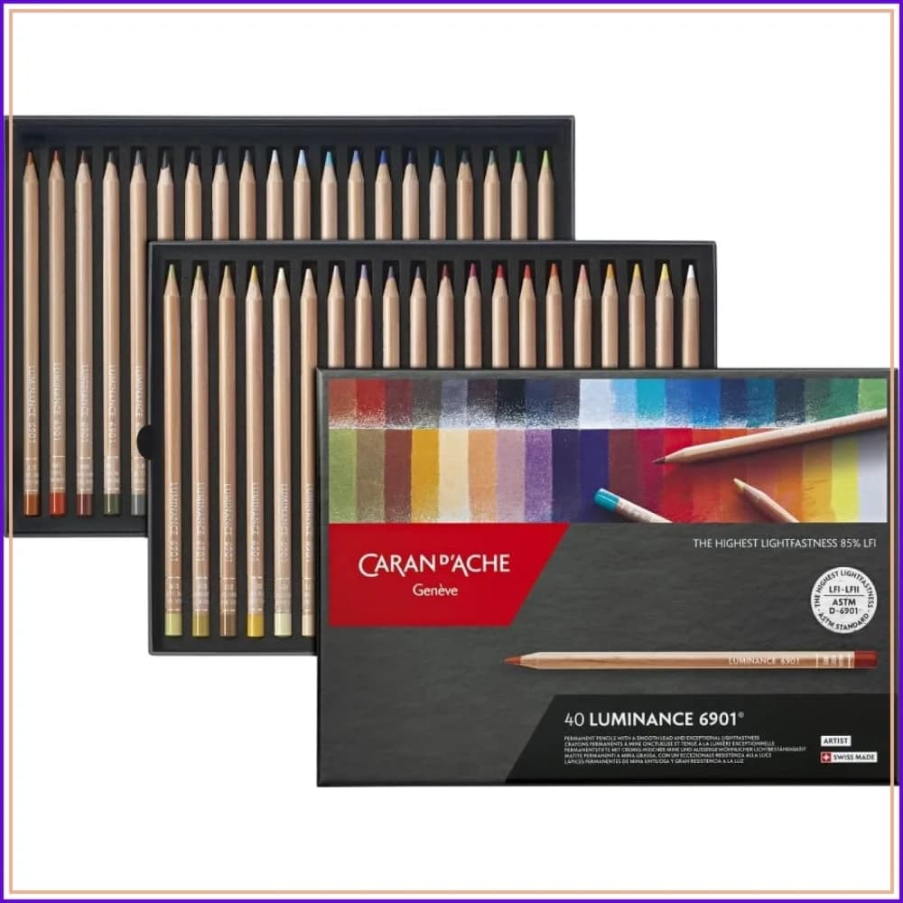 Premium 40-Piece Colored Pencil Set, High Lightfastness, Smooth, Blendable, UV-Resistant