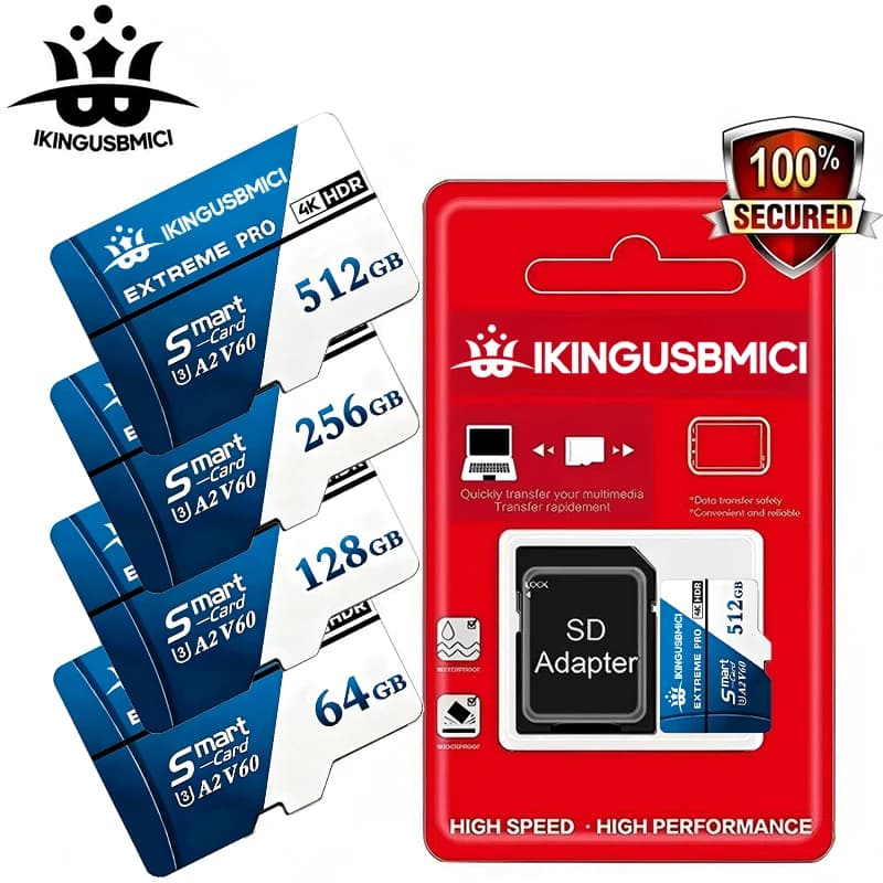 Micro Memory SD Card 512GB 256GB 128GB 64GB SD Card SD/TF Flash Card Class 10 Memory Cards for Phone Storage Device Flash Drive