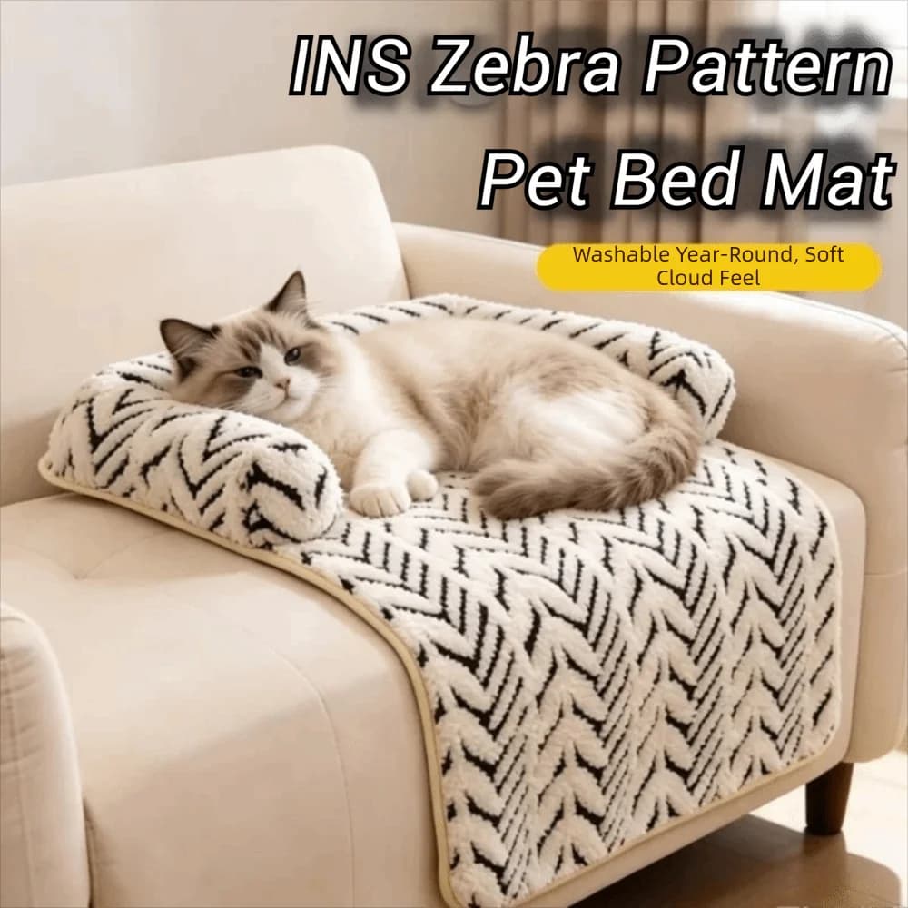 Thick Plush Dog Sofa Cushion Washable Soft Pet Bed Mat Hair Resistant Surface Bolster Side Cushion Cat Sleeping Pad