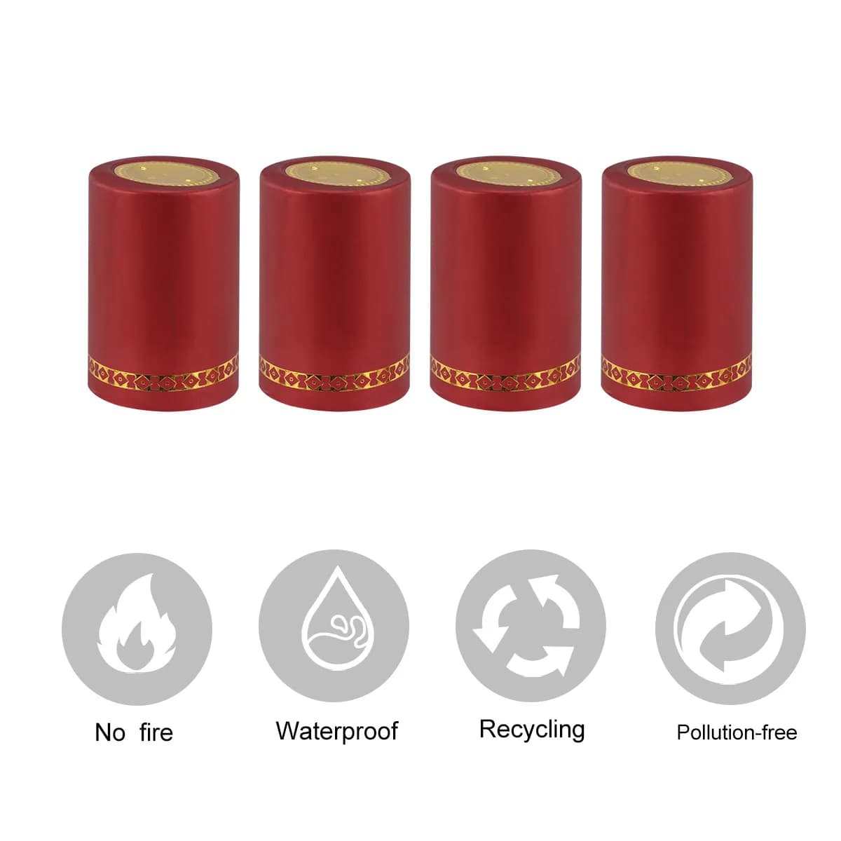 100 Pezzi Tappi Termoretraibili per Bottiglie di Vino Rosso, Capsule Sigillanti per Bottiglie, Accessori per Bar